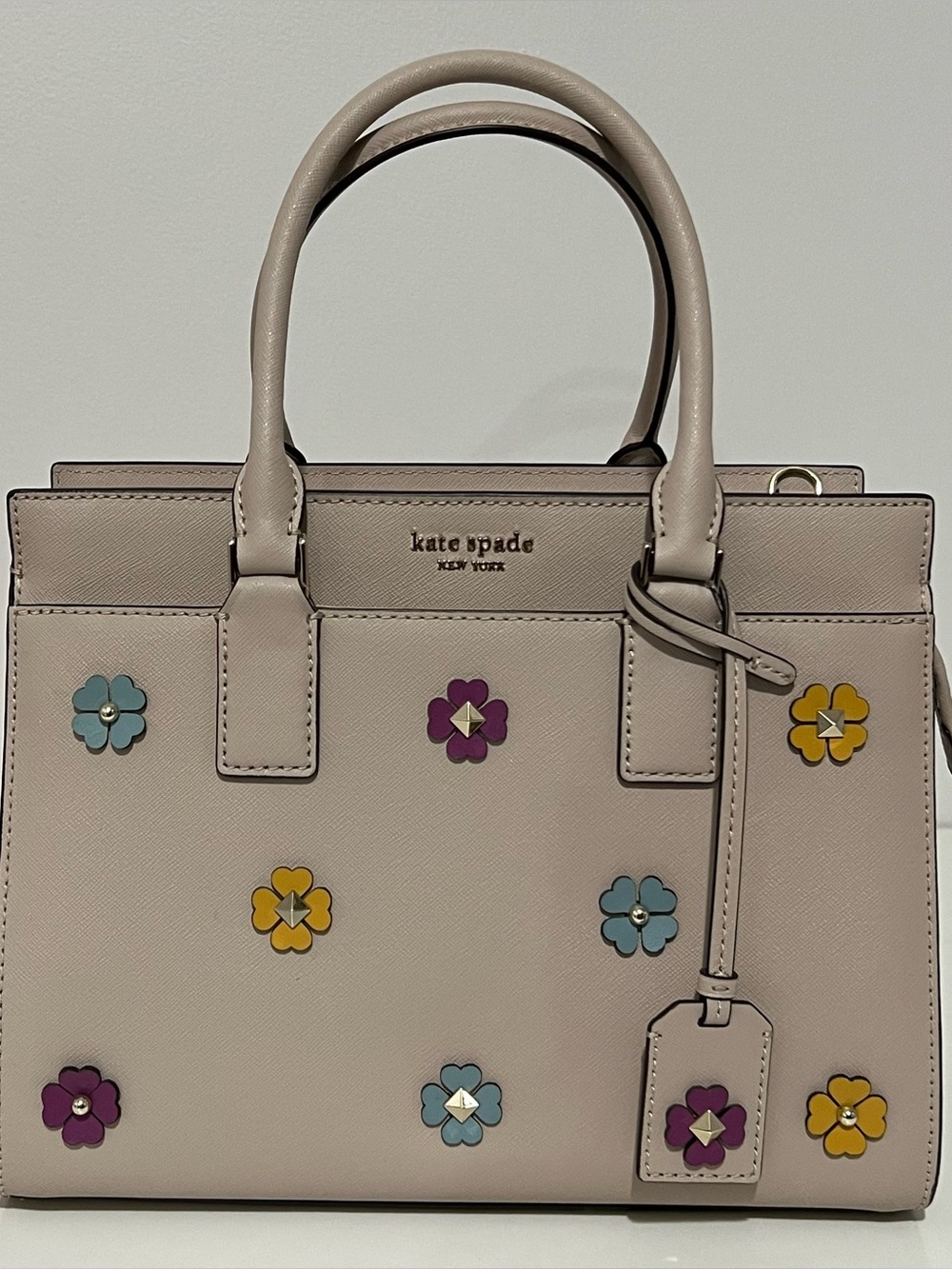 kate spade Blush Pink Floral Stud Satchel